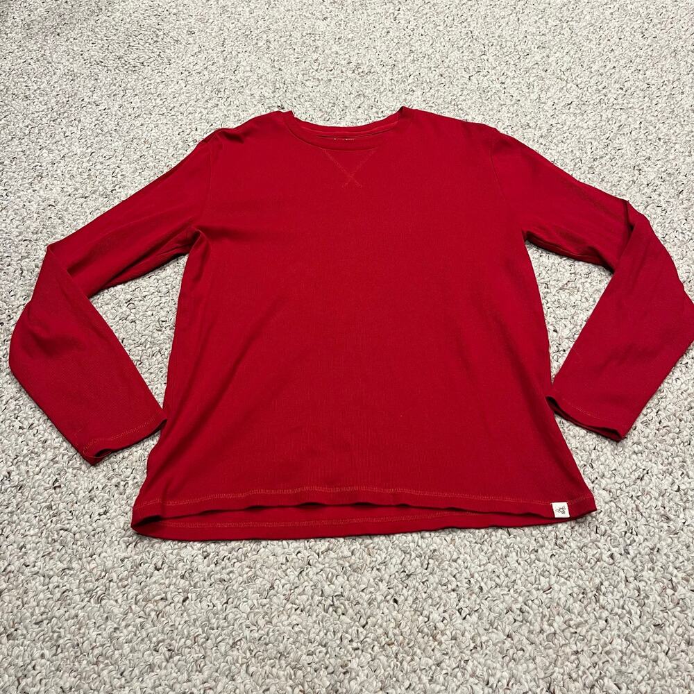 Burts Bee's Baby Organic Cotton Ribbed Thermal Long Sleeve M Red Basic Capsule